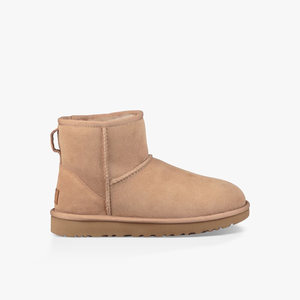 Bottes Classic UGG Classic Mini II Femme Beige Soldes 410ROMKX